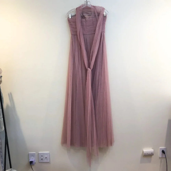 Jenny Yoo Collection Chiffon One Shoulder Adjustable Tie Back Bridesmaid Dress 8 - Picture 7 of 13